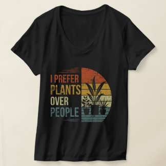 I Prefer Plants Over People Women's V-Neck T-Shirt