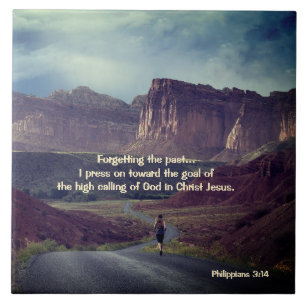 I press on toward the goal Philippians 3:14 Bible Tile