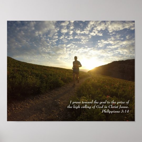 I Press Toward the Goal Philippians 314 Scripture Poster