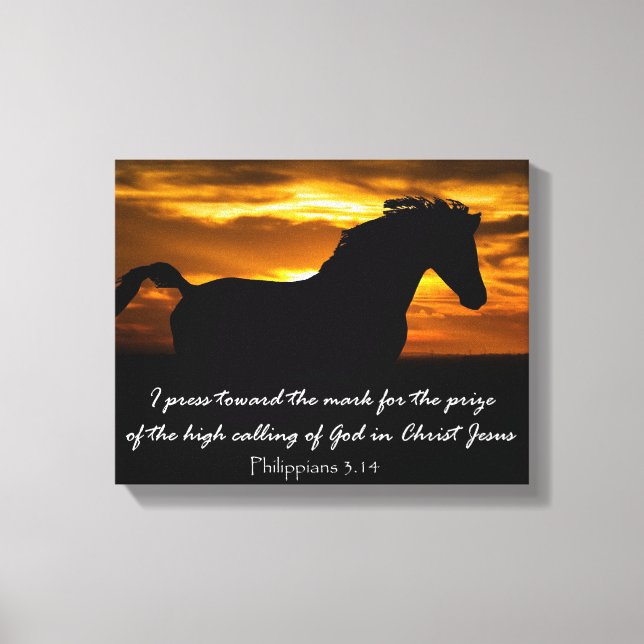 I press Toward the Mark Bible Verse Canvas Print (Front)
