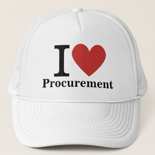 I ❤️ Procurement for Employees CUSTOM Trucker Hat (Front)