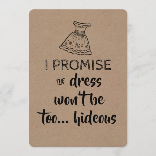 I Promise Bridesmaid / Maid of Honor Proposal Invitation