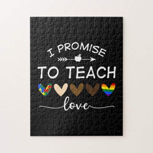 I Promise To Teach Love Autism African LGBT Pride Jigsaw Puzzle