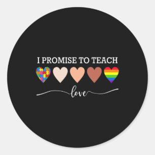 I Promise To Teach Love Autism Awareness African L Classic Round Sticker