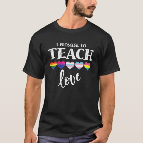 I Promise To Teach Love LGBT Q Pride Proud Ally T_Shirt