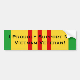 I Proudly Support My Vietnam Veteran Bumper Sticker