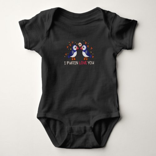I Puffin Love You Relationship Hearts Seabirds Baby Bodysuit