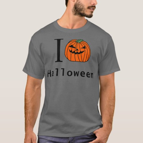 I Pumpkin Face Horror Love Halloween T_Shirt