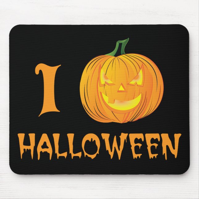 i Pumpkin Halloween - Funny i Heart Parody Mouse Pad (Front)