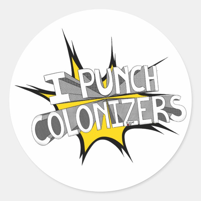 I PUNCH COLONIZERS CLASSIC ROUND STICKER (Front)