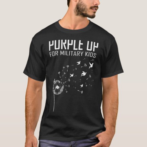 I Purple Up For Military Kids  Soldier Dandelion T T_Shirt