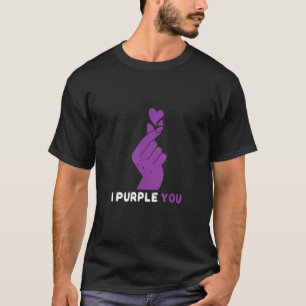 I Purple You Korean Hand Symbol K Pop For Men Wome T-Shirt