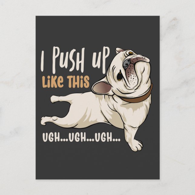 I Push Up Like This Cool Dog Memes Postcard (Front)