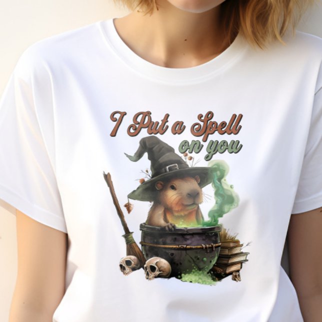 I Put a Spell on Capybara Halloween Funny T-Shirt Tri-Blend Shirt (Creator Uploaded)