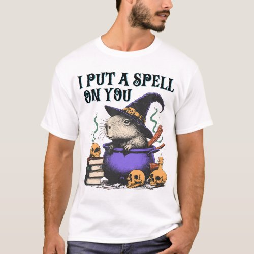 I Put A Spell On You 90s Capybara Halloween T_Shirt