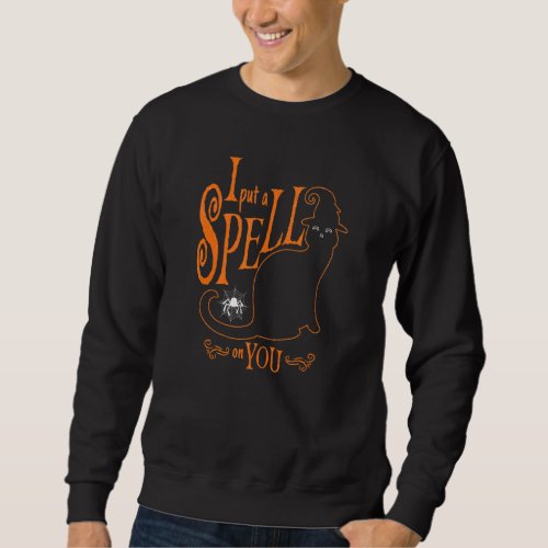 I Put A Spell On You Cute Cat In Witch Halloween H Sweatshirt