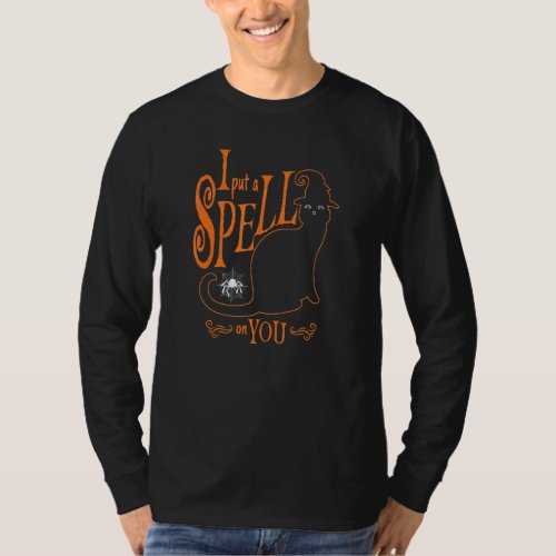 I Put A Spell On You Cute Cat In Witch Halloween H T_Shirt