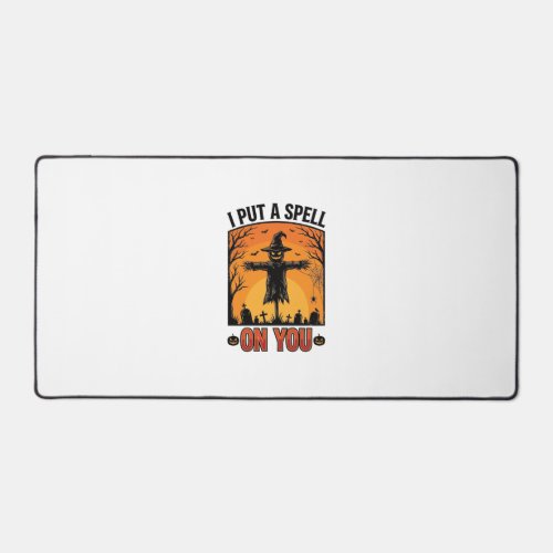I Put a Spell on You Halloween Scarecrow Vector De Desk Mat