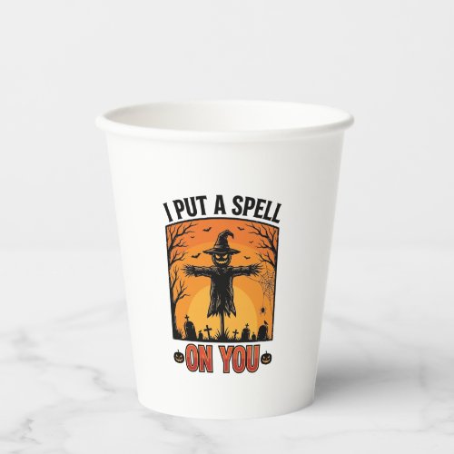 I Put a Spell on You Halloween Scarecrow Vector De Paper Cups