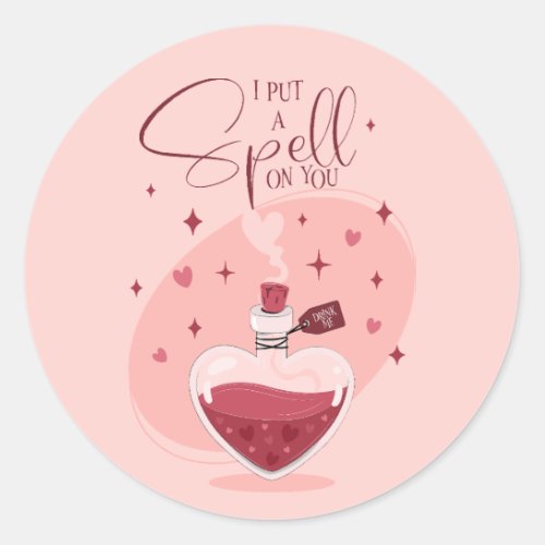 I Put A Spell On You Love Potion Valentine Classic Round Sticker