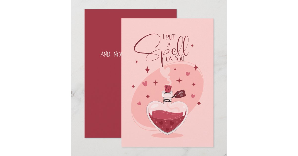 I Put A Spell On You Love Potion Valentine Holiday Card | Zazzle