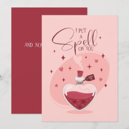 I Put A Spell On You Love Potion Valentine Holiday Card