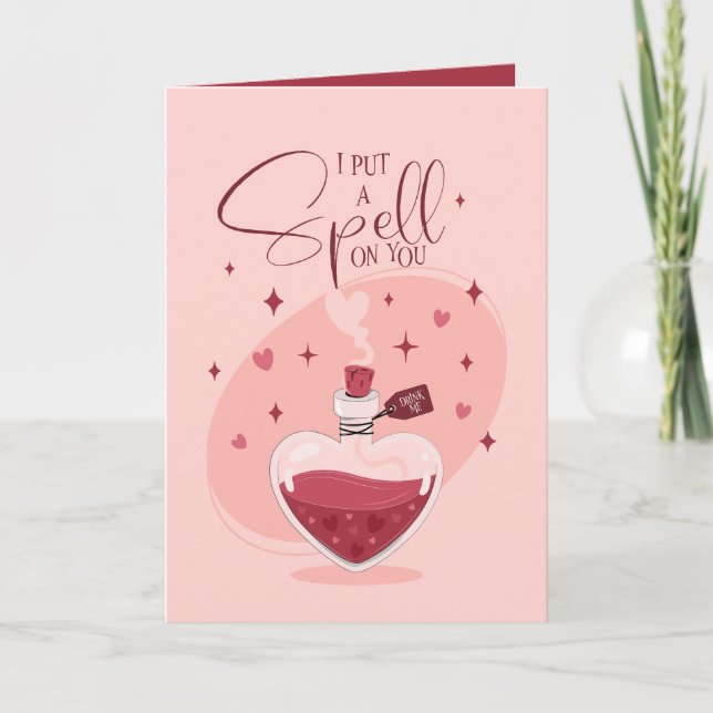 I Put A Spell On You Love Potion Valentine Holiday Card (Front)