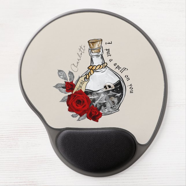 I Put A Spell On You – Love Potion with Skulls Gel Mouse Pad (Front)