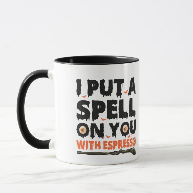 I Put a Spell on You With Espresso Funny Halloween Mug (Left)