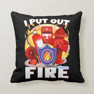 I Put Out Fire Firefighter Fire Extinguisher  Throw Pillow