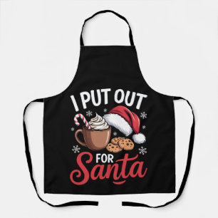I Put Out For Santa Christmas Cocoa Cookies Candy Apron