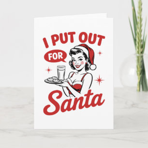 I Put Out For Santa Christmas Cookies Milk Retro Card