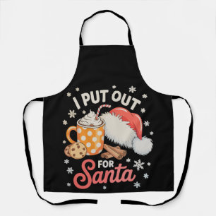 I Put Out For Santa Cookies Hot Cocoa Christmas Apron