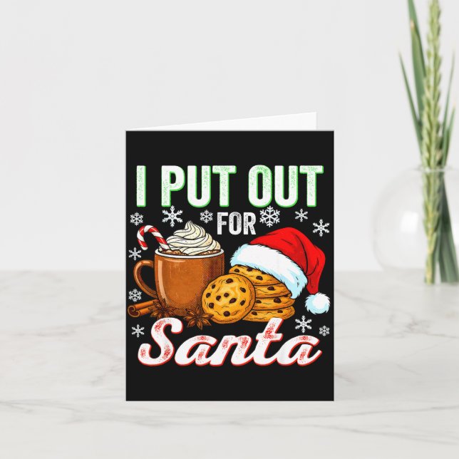 I Put Out For Santa Funny Xmas Christmas Couple Ma Card (Front)