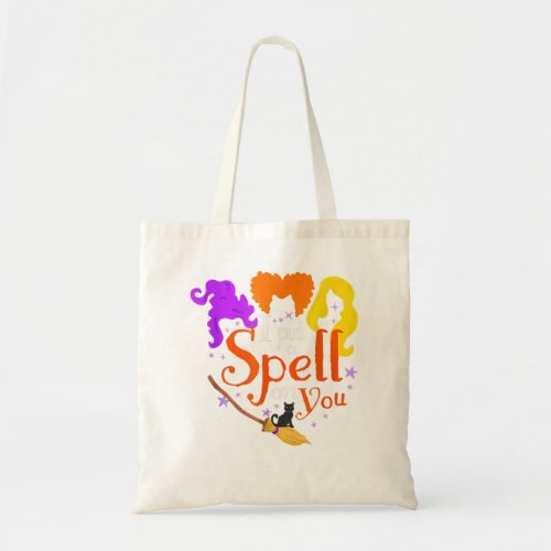 I Put Spell On You Witch Sisters Halloween Quote Tote Bag