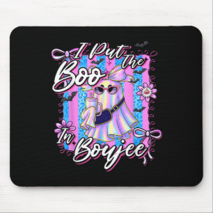 I Put The Boo In Boujee Funny Leopard Boujie Ghost Mouse Pad