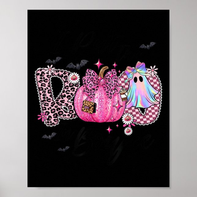 I Put The Boo In Boujee Funny Leopard Boujie Ghost Poster (Front)