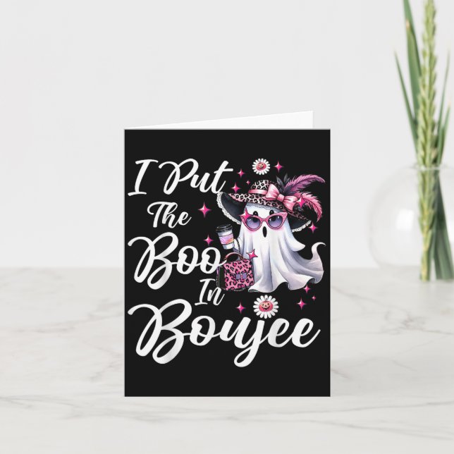 I Put The Boo In Boujee Ghost Funny Nk Leopard Hal Card (Front)