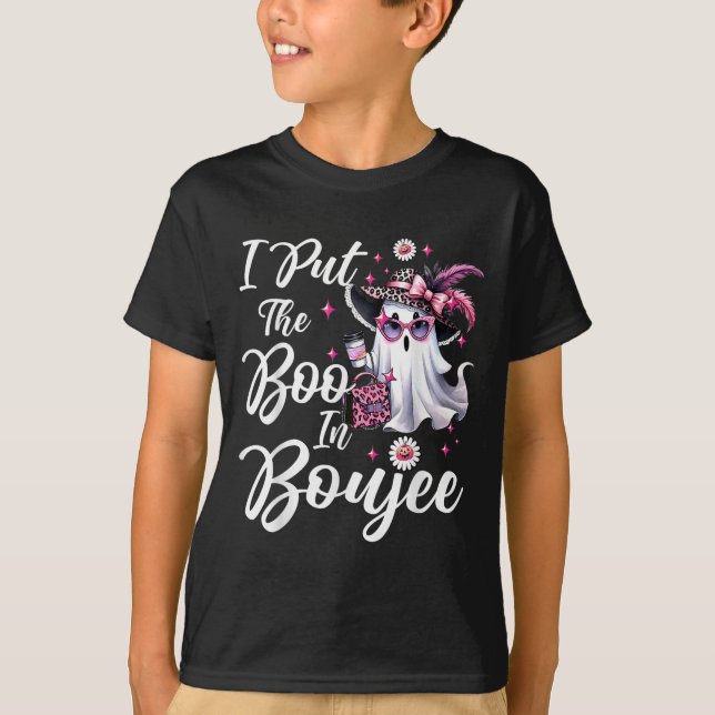 I Put The Boo In Boujee Ghost Funny Nk Leopard Hal T-Shirt (Front)