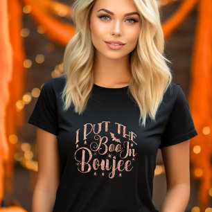 I put the boo in boujee - gold glitter halloween T-Shirt