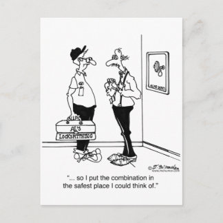 I Put The Combination in the Safe Postcard
