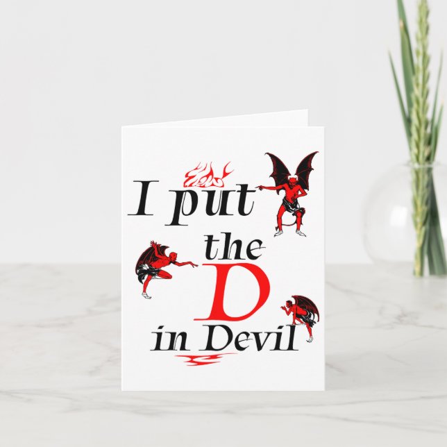 I Put The D In Devil Matching Couple Funny Hallowe Card (Front)
