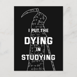 I Put The Dying In Studying - College Humor Postcard