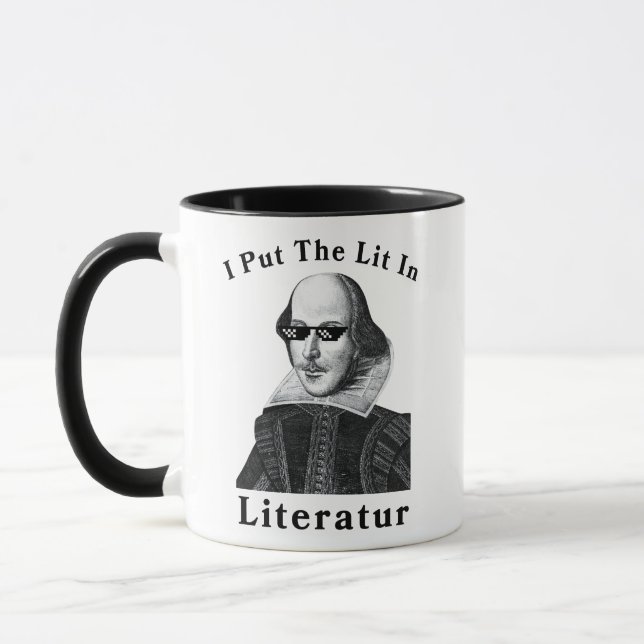 I Put The Lit In Literature Funny Shakespearean Mug (Left)