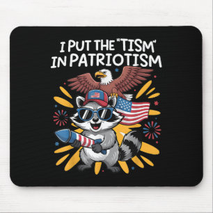 I Put The Tism In Patriotism Athletic Eagle _6  Mouse Pad