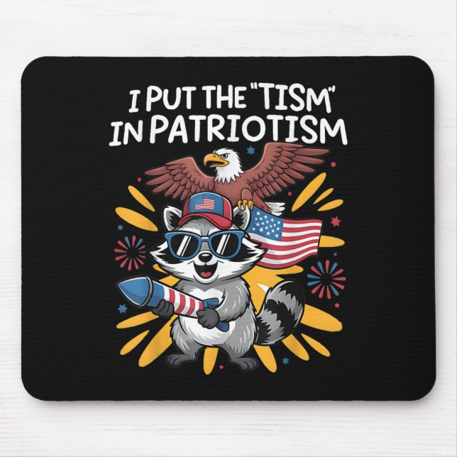 I Put The Tism In Patriotism Athletic Eagle _6  Mouse Pad (Front)