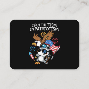I Put The Tism in Patriotism Athletic Eagle Business Card