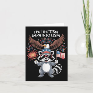 I Put The Tism In Patriotism Athletic Eagle Card