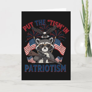 I Put The Tism In Patriotism Athletic Eagle Card