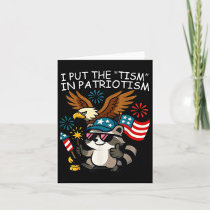 I Put The Tism In Patriotism Athletic Eagle Card